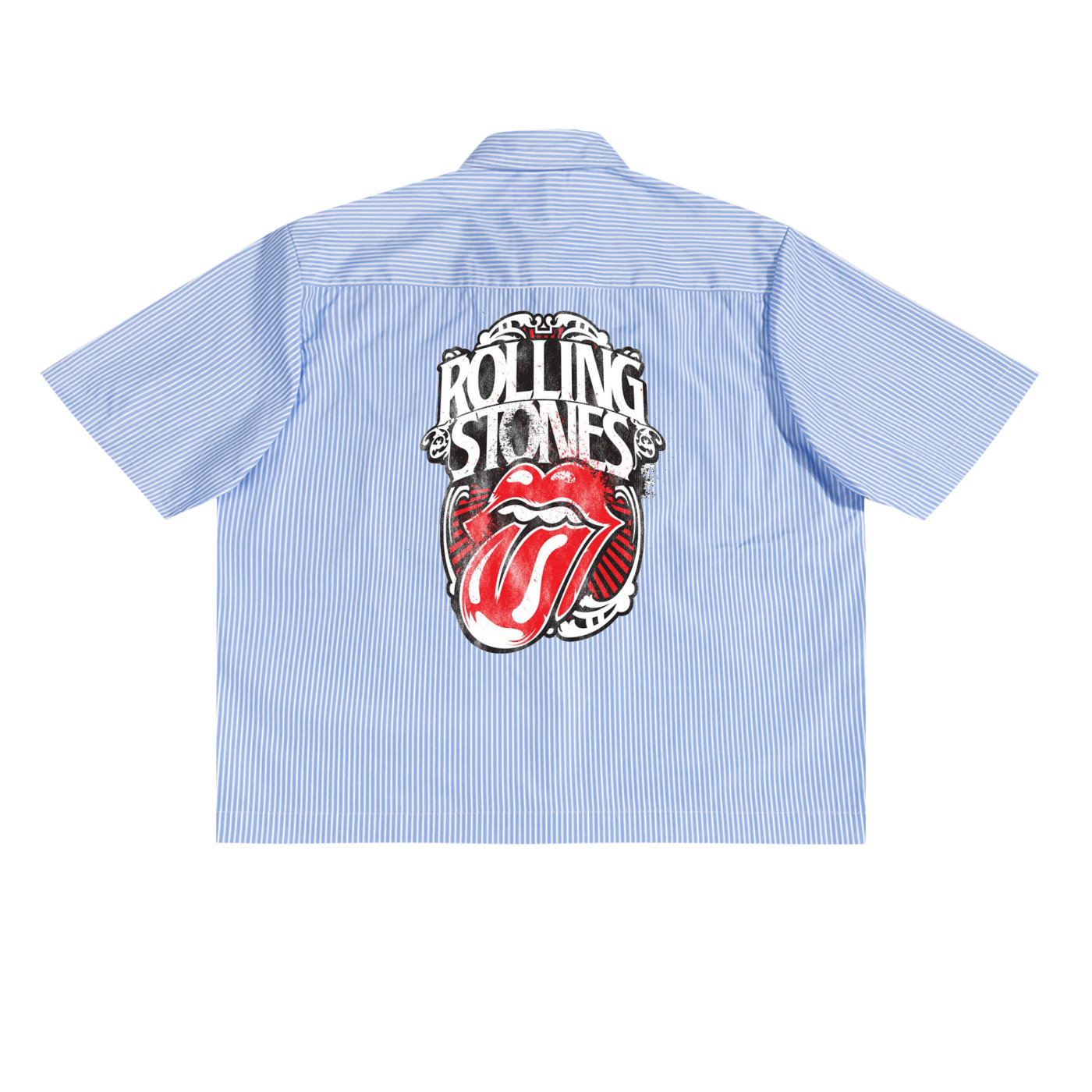Rolling Stones Oversized Vertical Stripe Boxy Shirt