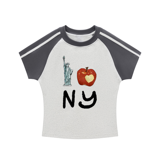 🗽🍎 NY Contrast Stripes Bodycon Shirt