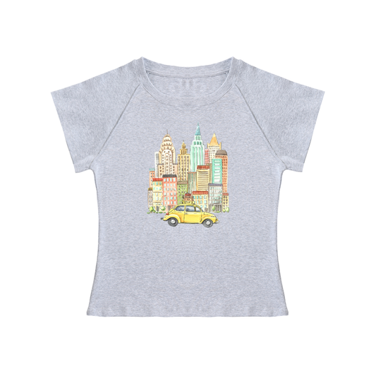 NYC taxi raglan baby tee