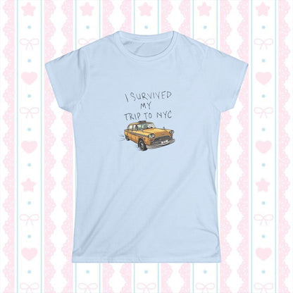 I Survived My Trip to NYC Tee-Vintage Taxi Graphic T-Shirt