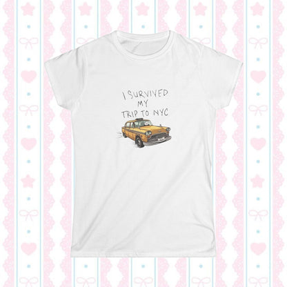 I Survived My Trip to NYC Tee-Vintage Taxi Graphic T-Shirt