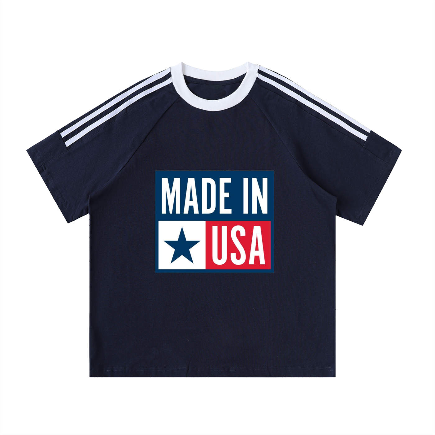 "Made in USA" contrast crewneck shirt