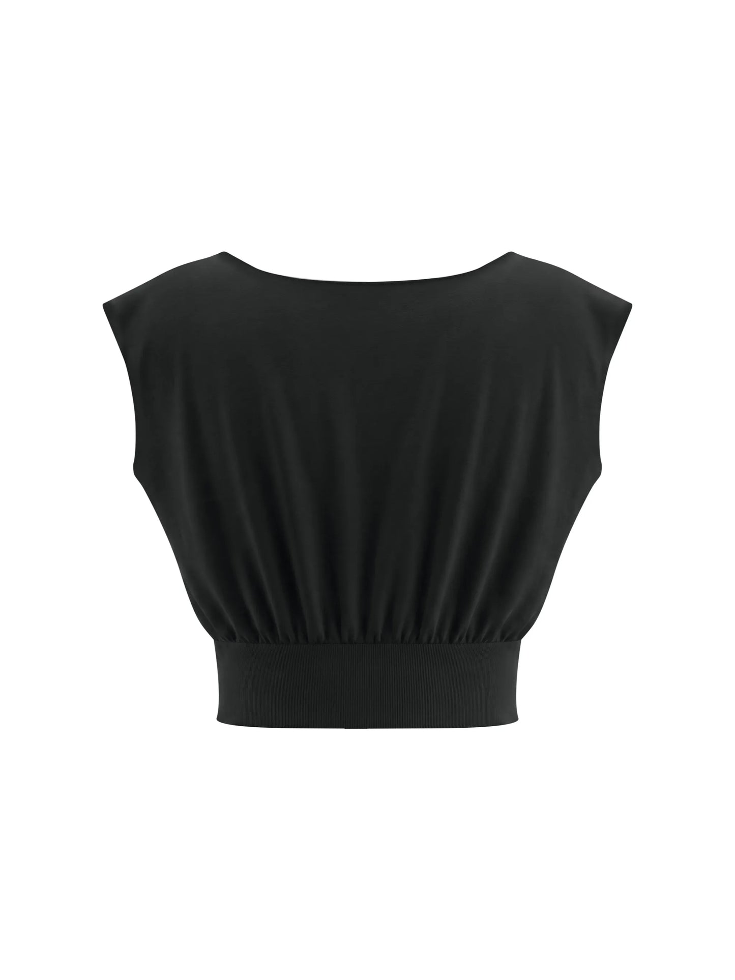 Boatneck Raw Edge Crop Shirt