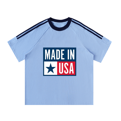 "Made in USA" contrast crewneck shirt