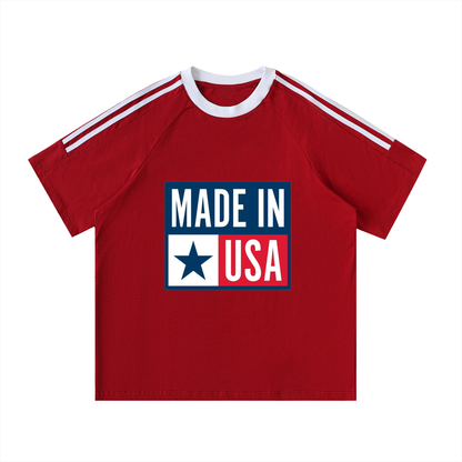 "Made in USA" contrast crewneck shirt