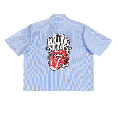 Rolling Stones Oversized Vertical Stripe Boxy Shirt