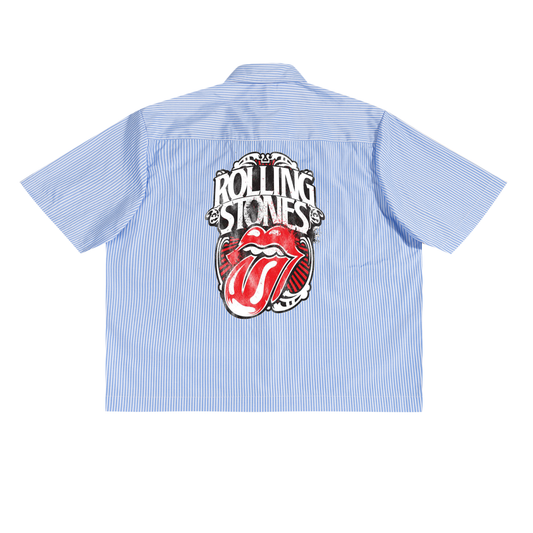 Rolling Stones Oversized Vertical Stripe Boxy Shirt