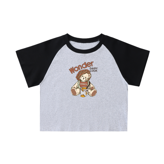 "wonder diary look"raglan sleeve tee