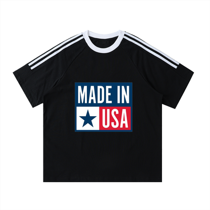 "Made in USA" contrast crewneck shirt