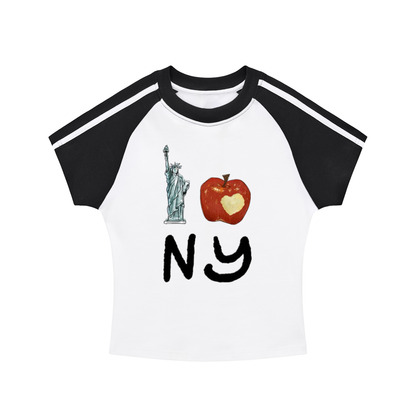 🗽🍎 NY Contrast Stripes Bodycon Shirt