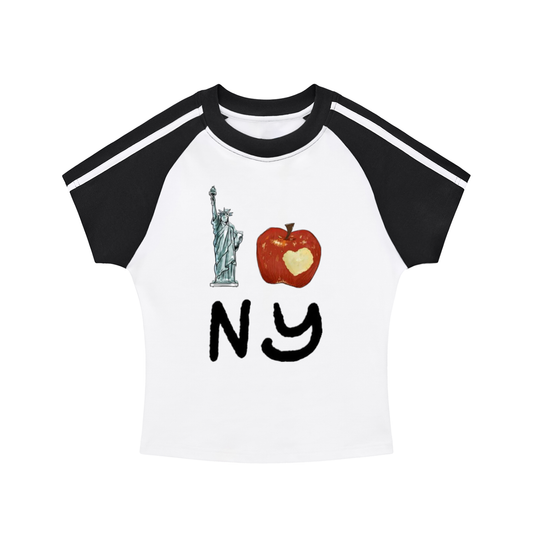 🗽🍎 NY Contrast Stripes Bodycon Shirt