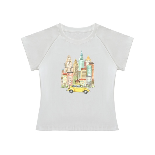 NYC taxi raglan baby tee