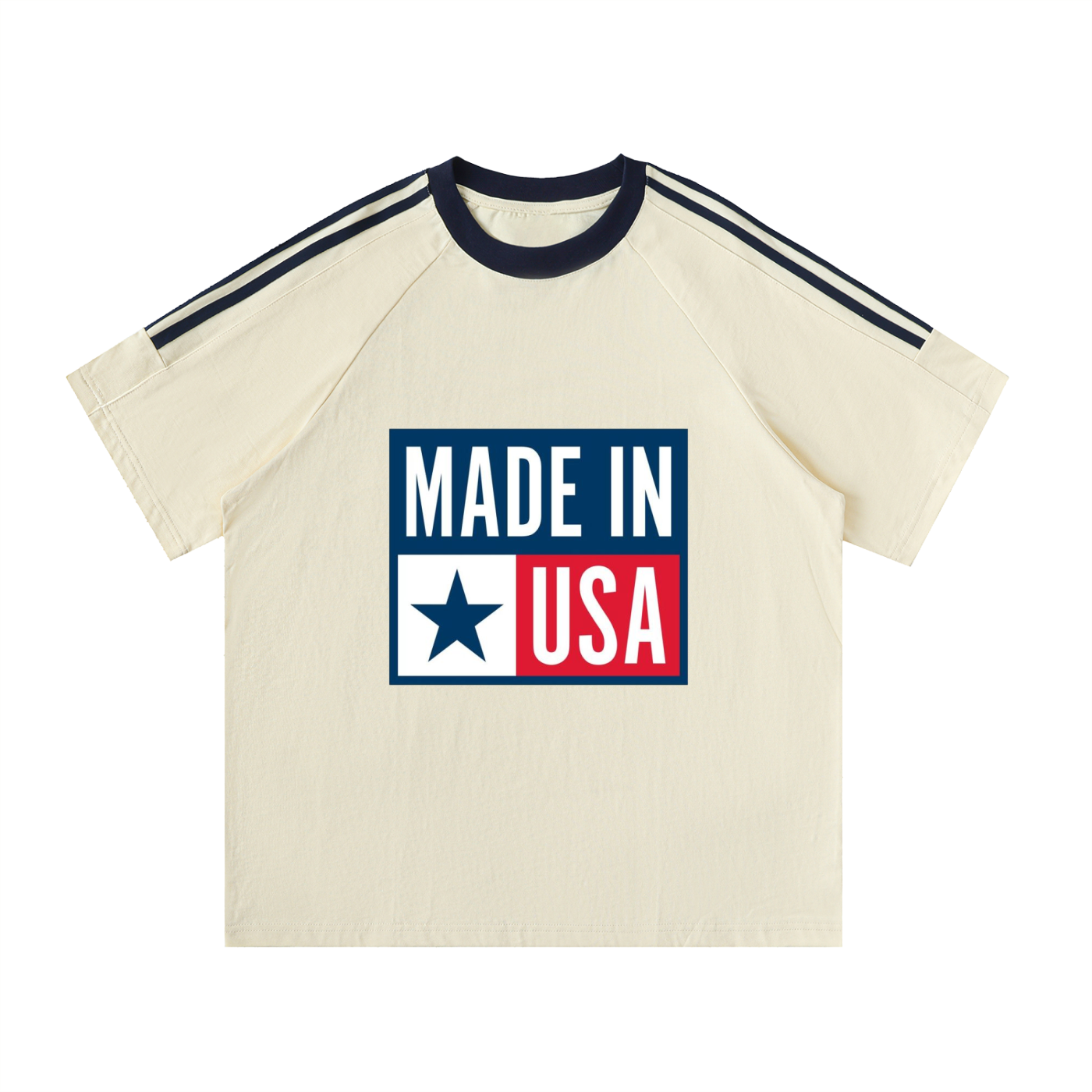 "Made in USA" contrast crewneck shirt