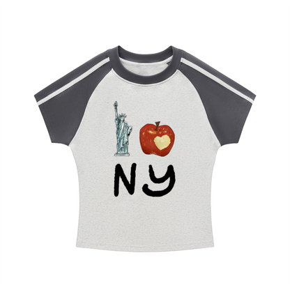 🗽🍎 NY Contrast Stripes Bodycon Shirt