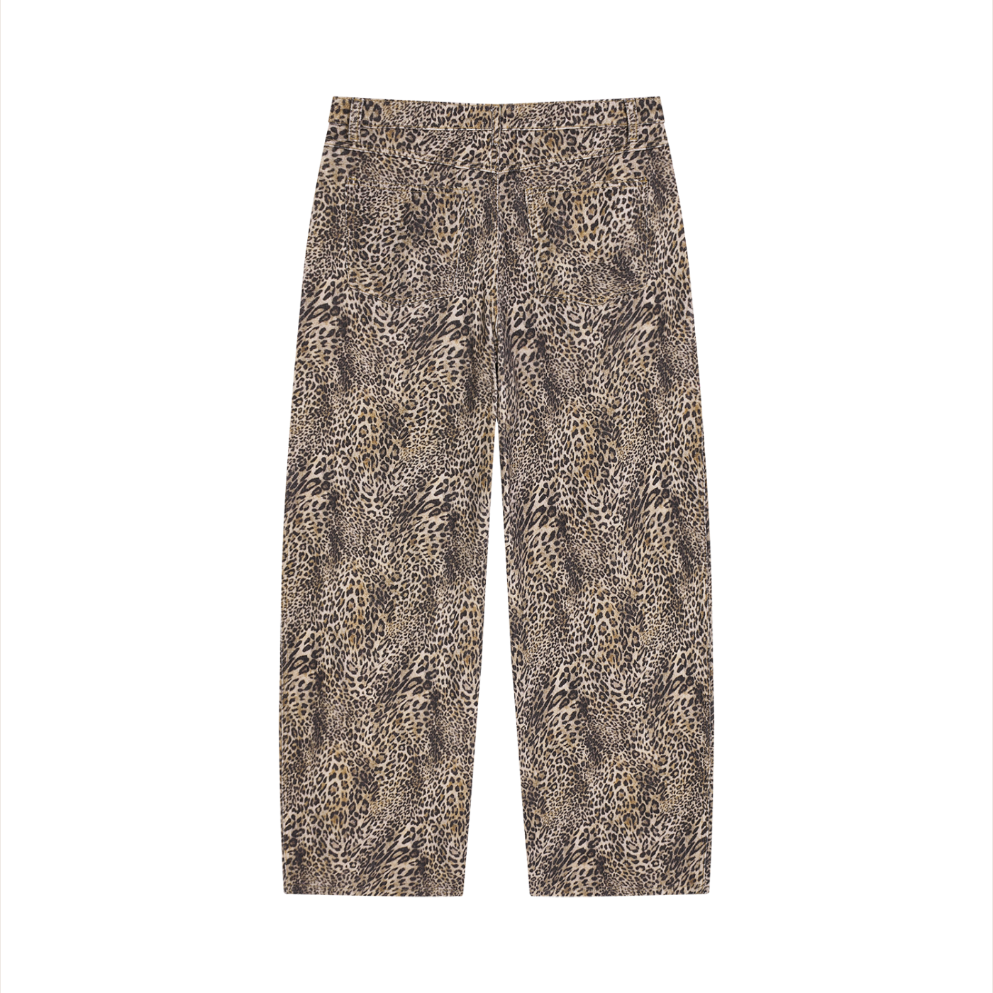 Vintage Wash Leopard Wide Leg Jeans