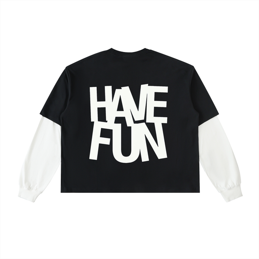 "Have Fun" Layered Long-Sleeve T-Shirt