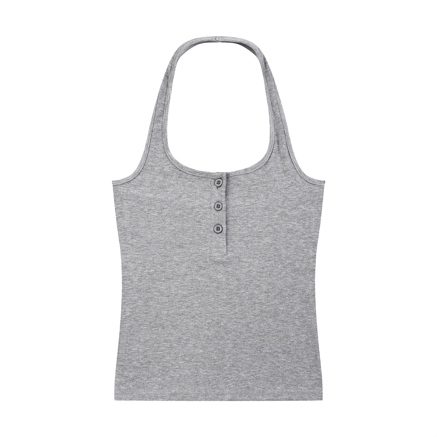 Ribbed Henley Tank Top