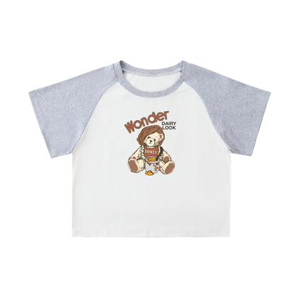 "wonder diary look"raglan sleeve tee