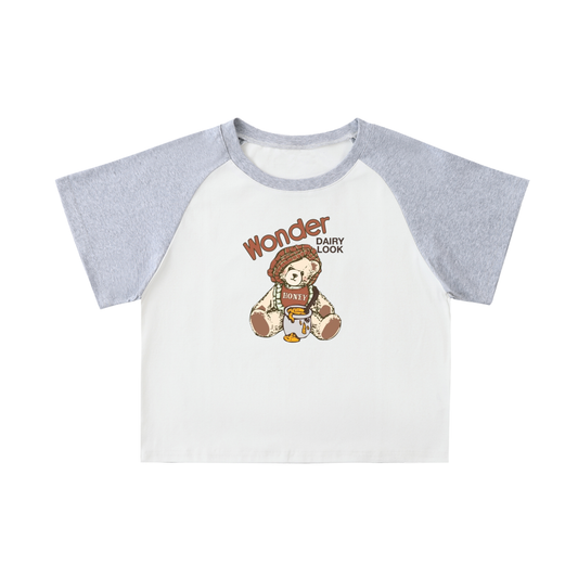 "wonder diary look"raglan sleeve tee