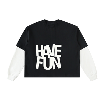 "Have Fun" Layered Long-Sleeve T-Shirt