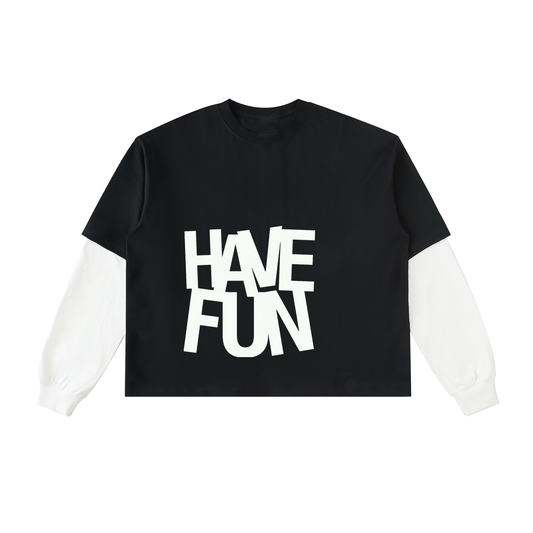 "Have Fun" Layered Long-Sleeve T-Shirt