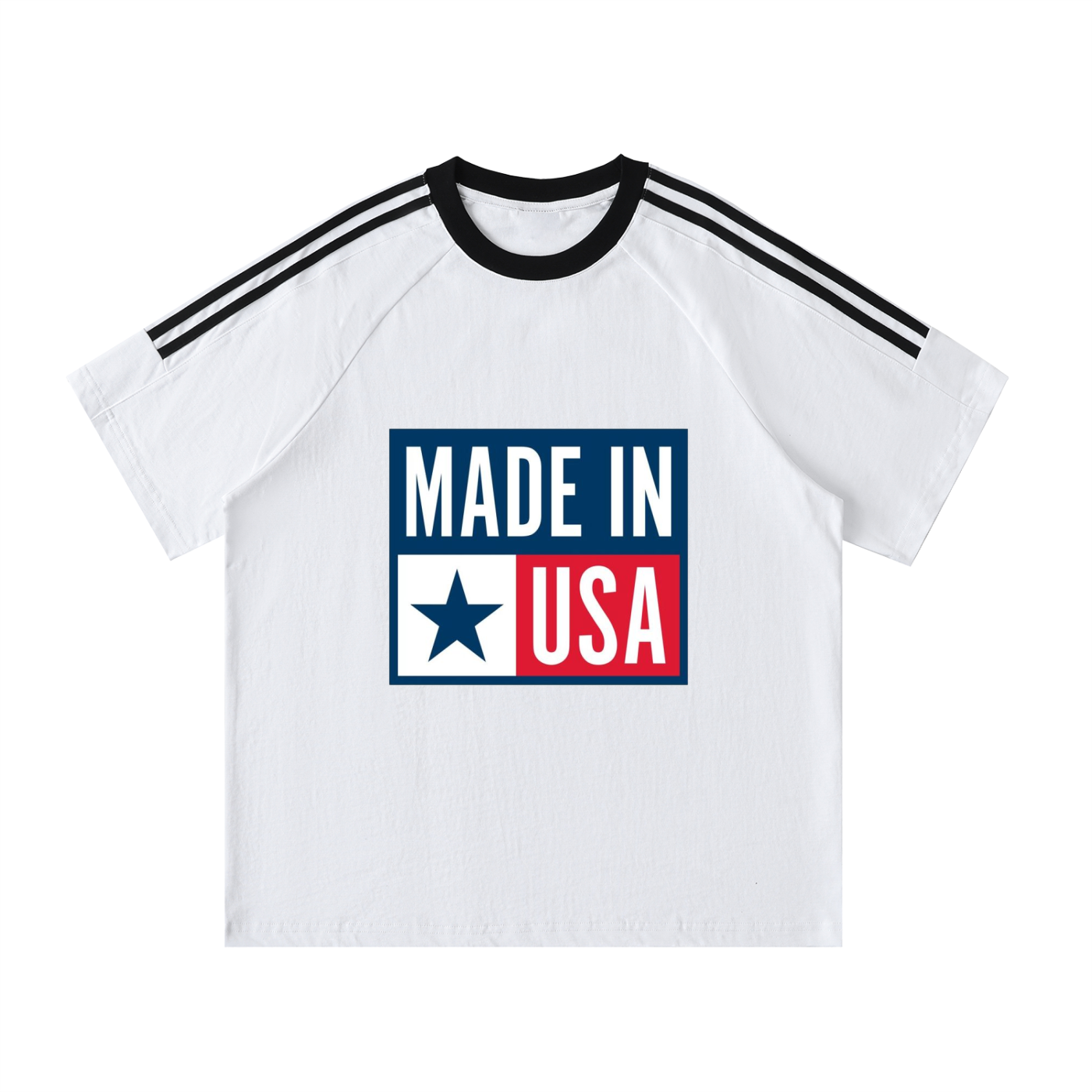 "Made in USA" contrast crewneck shirt