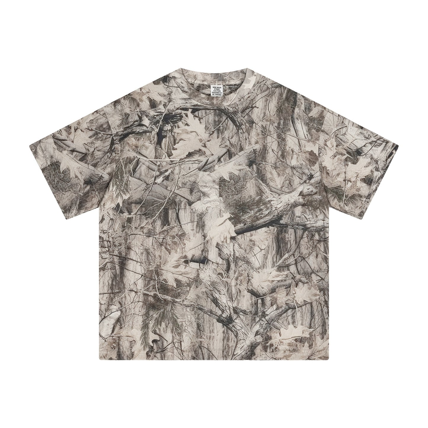 240GSM Men’s Loose-Fit Camouflage Short T-shirt Branch Camouflage