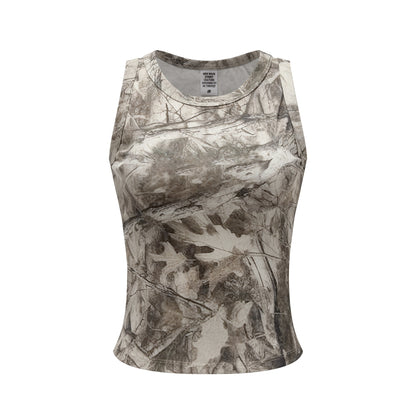 315GSM Women’s Camouflage Tank Top with Racerback Branch Camouflage