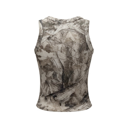 315GSM Women’s Camouflage Tank Top with Racerback Branch Camouflage