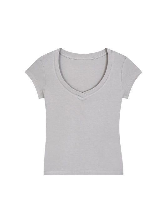 V-Neck Bodycon T-Shirt