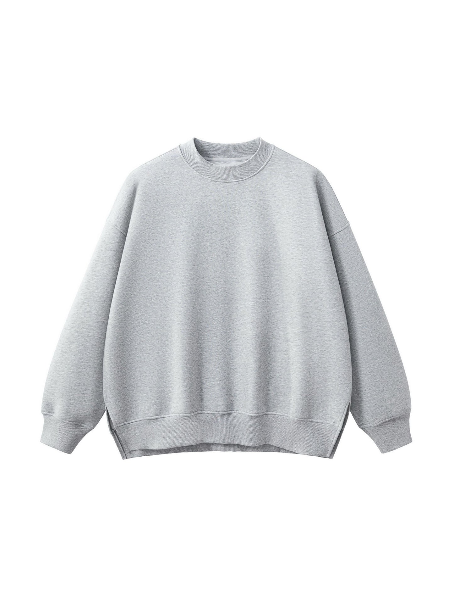 Fleece Side Slit Crewneck Sweatshirt
