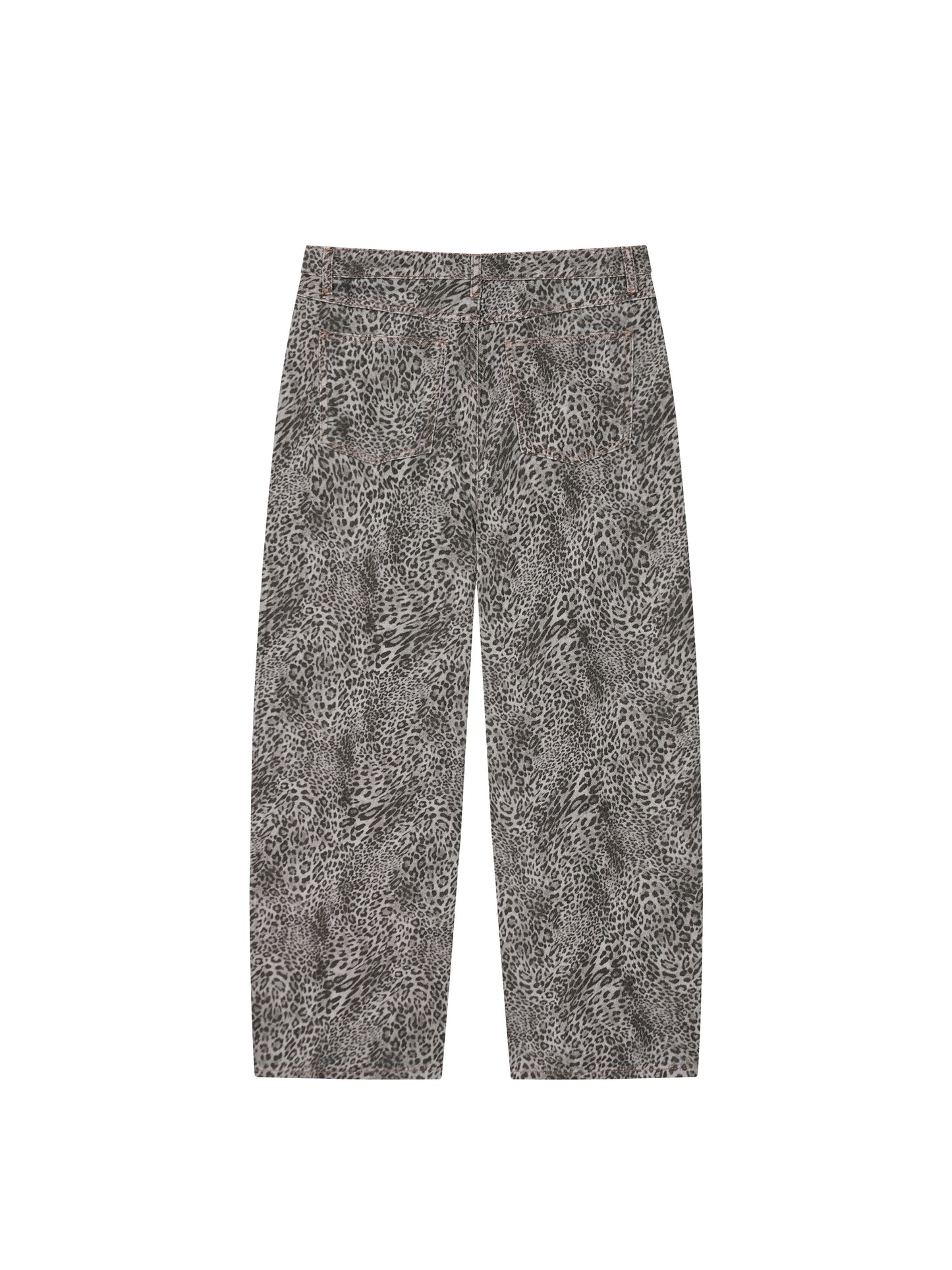 Vintage Wash Leopard Wide Leg Jeans