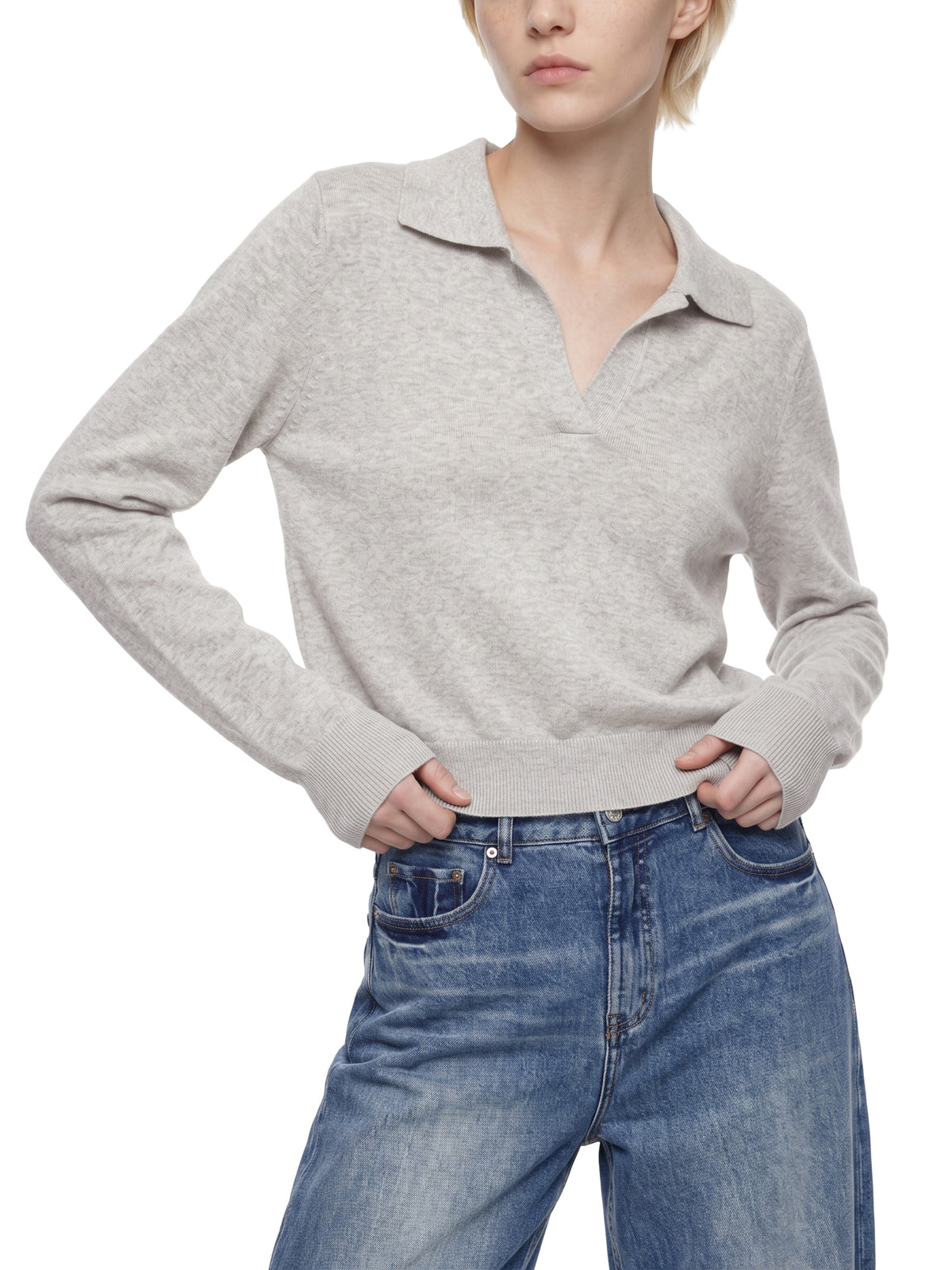 Collared Pullover Knit Sweater