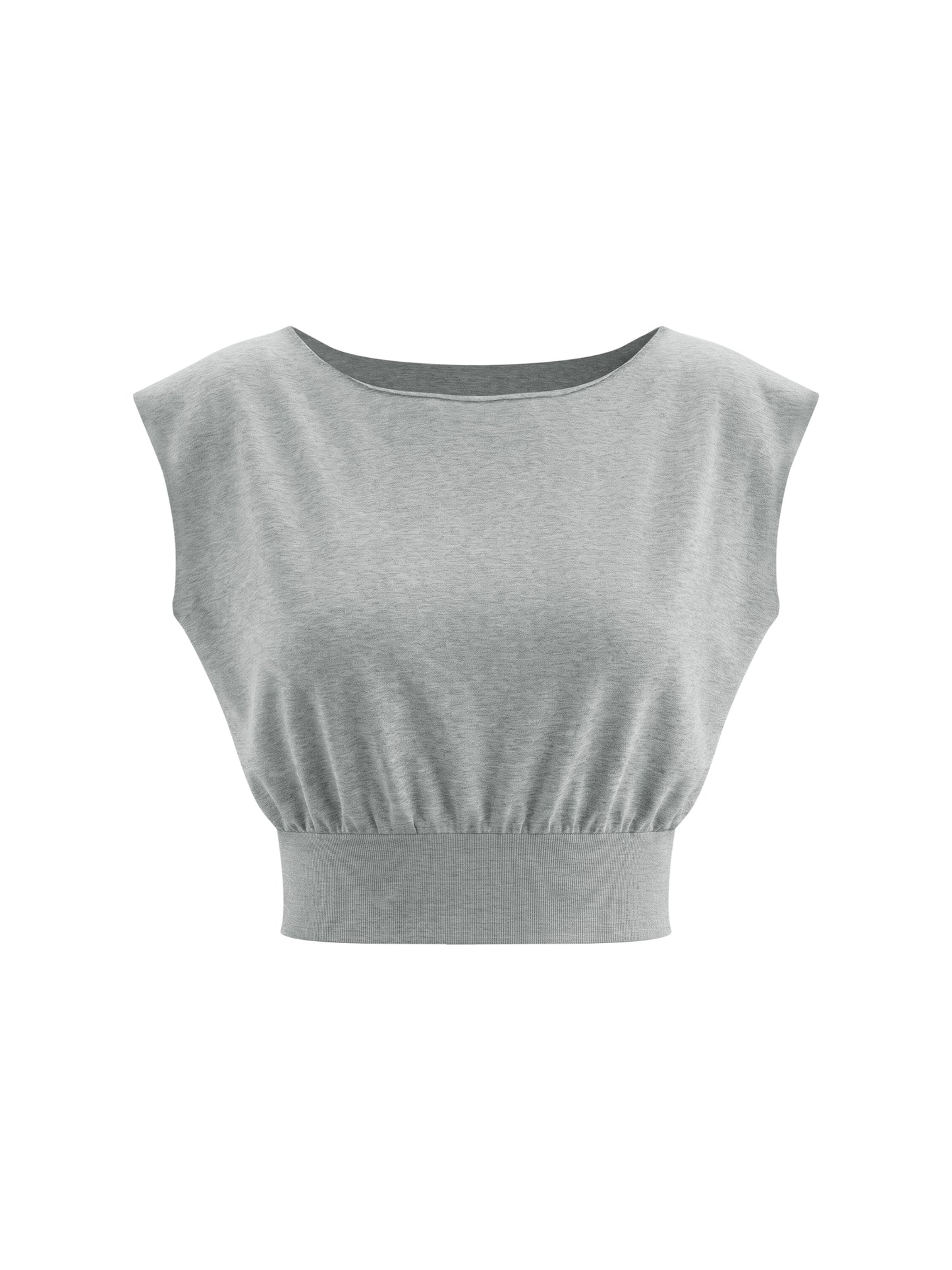 Boatneck Raw Edge Crop Shirt