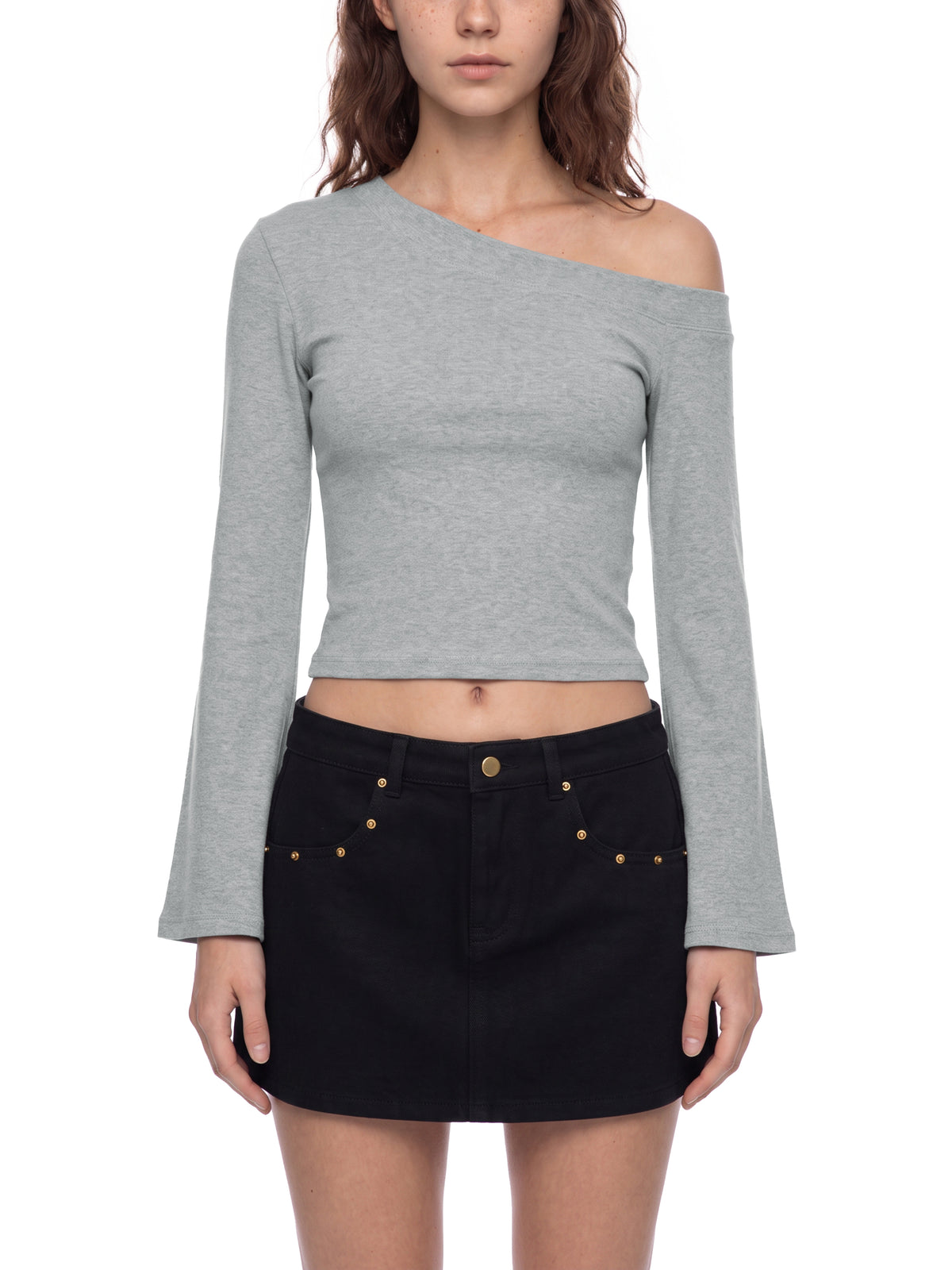 Off-Shoulder Bell Sleeve Shirt