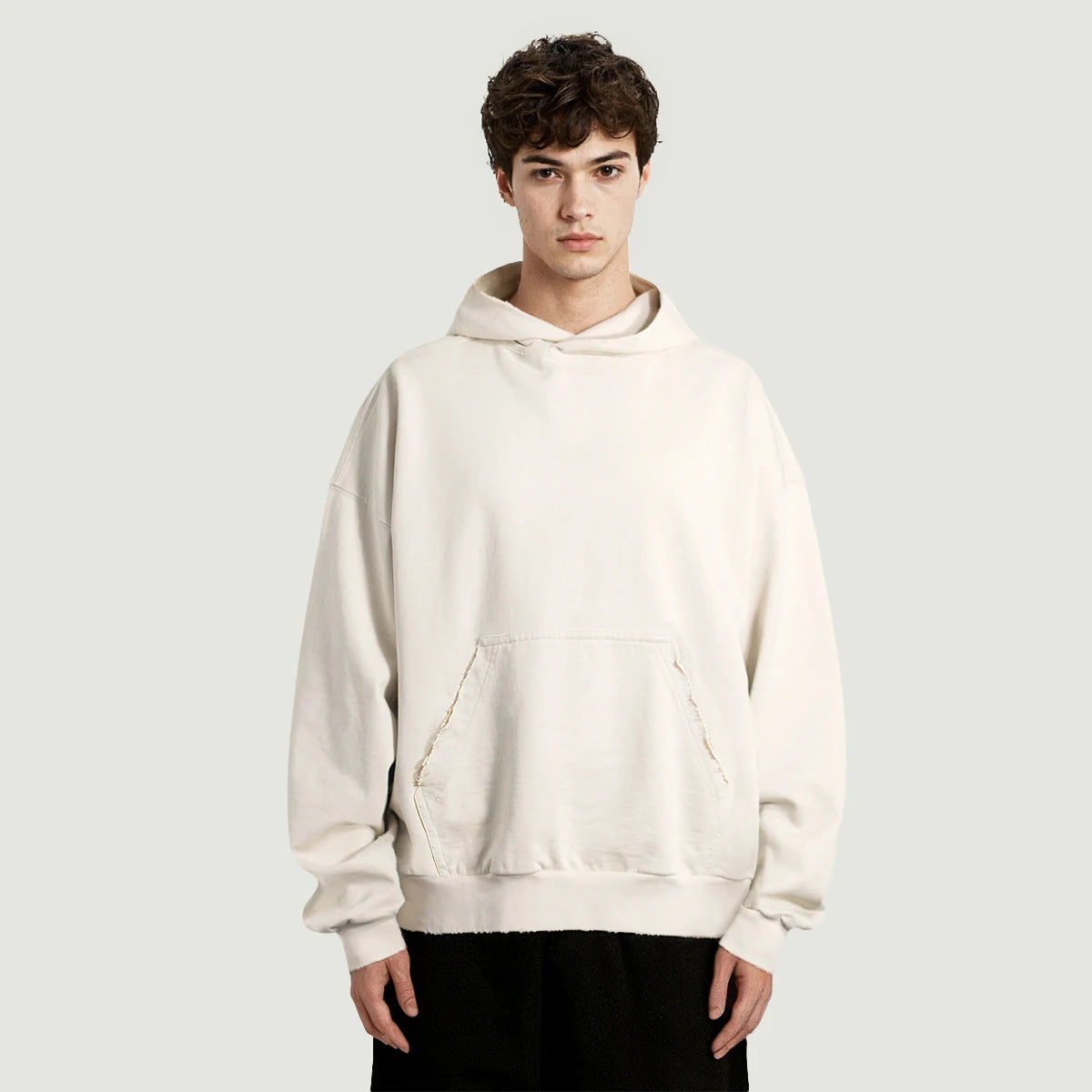 sun faded ripped pocket hoodie