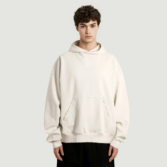 sun faded ripped pocket hoodie