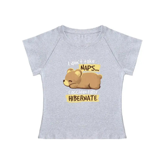 "I Don't take Naps I Accidentally Hibernate" Raglan Sleeve Tee