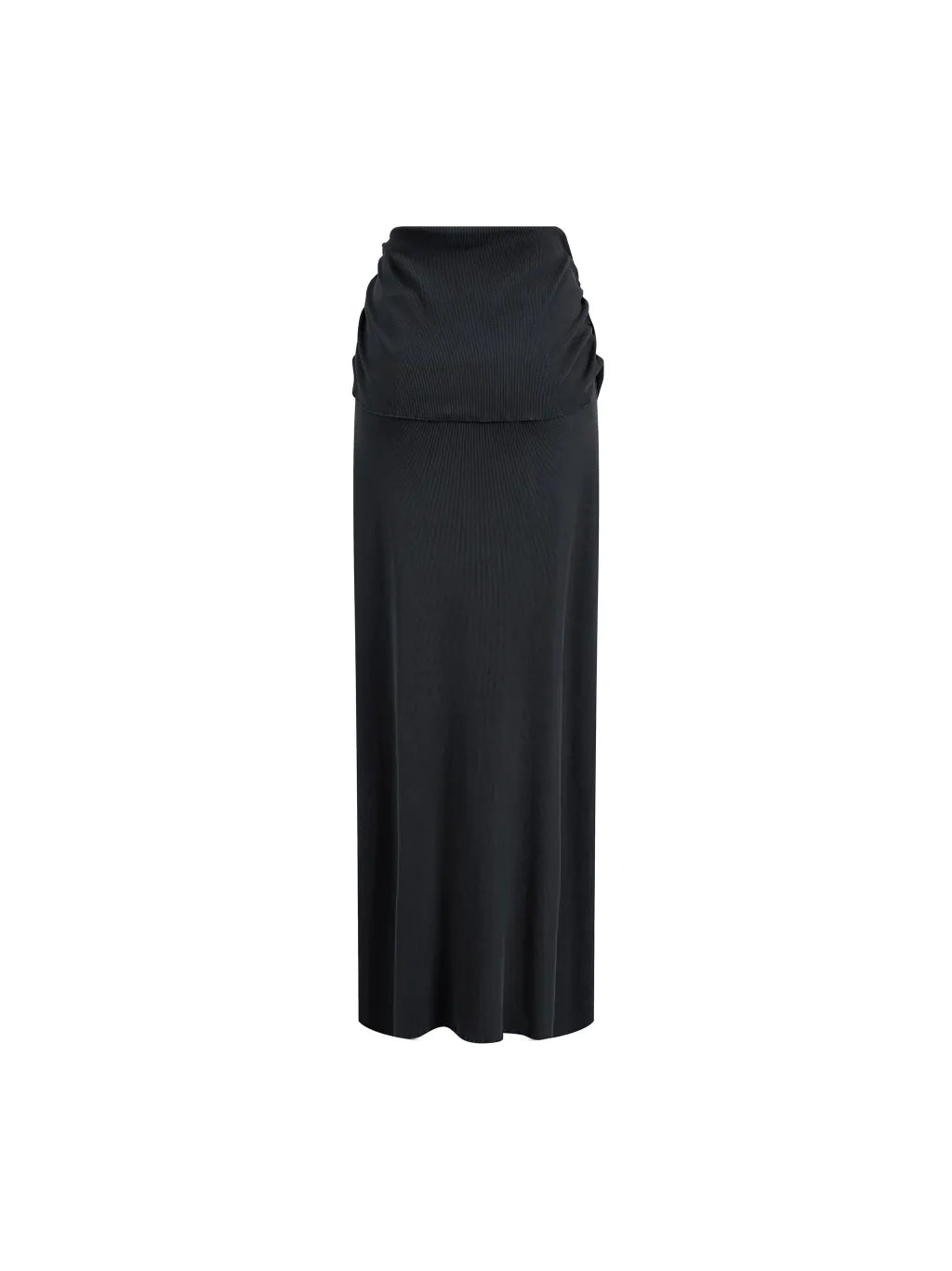 Dyed Washed Straight Hip-Hugging Slim Maxi Skirt